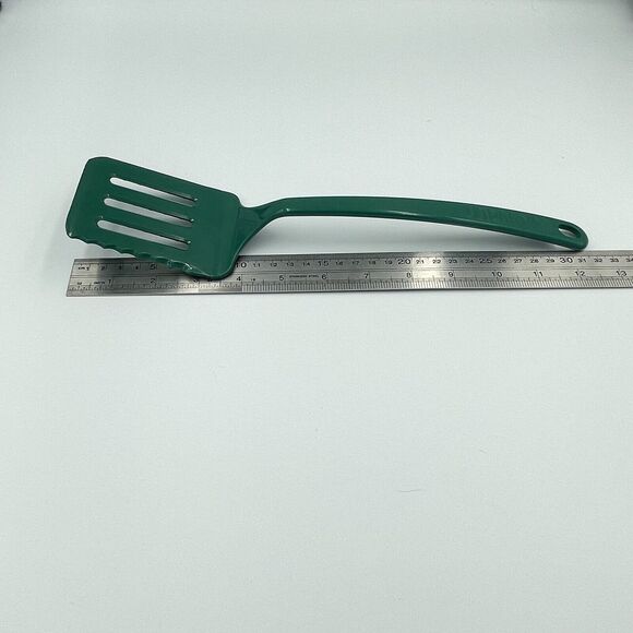 Vintage GREEN Ultratemp Spatula Serrated Edge MADE IN USA Robinson Knife Co 12.5 - Picture 5 of 7